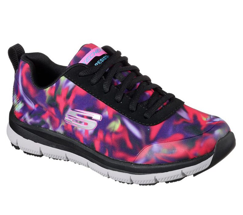 Skechers Relaxed Fit Comfort Flex Sr Hc Pro Sr - Womens Sneakers Black/Multicolor [AU-LV1945]